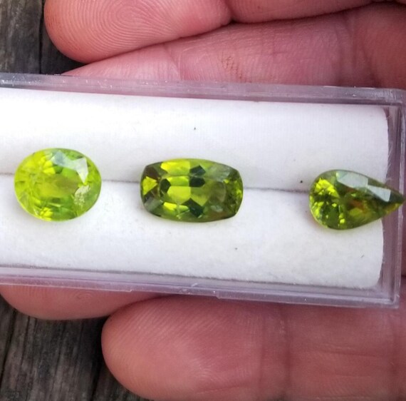 Natural Peridots for Jewelry, Cushion, Tear Drop and Oval Peridots