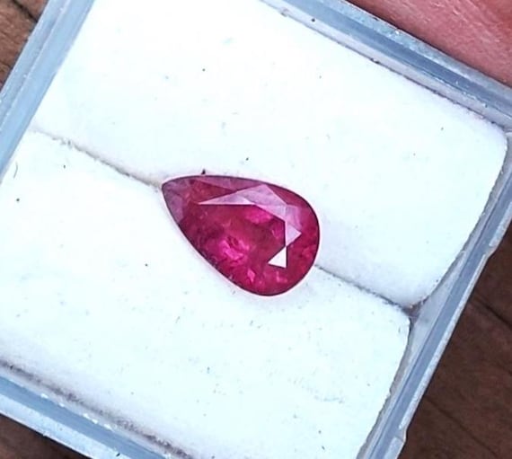 Natural Ruby Pear Shape July Gemstone Over 1 Carat