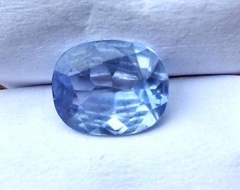Zafiro azul pastel, piedra preciosa de talla cojín de Ceilán, 1,35 ct