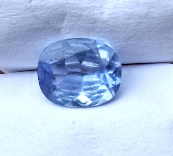 Natural Ceylon Light Blue Sapphire Cushion for Anniversary Ring