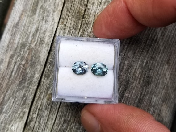 Teal Sapphire Oval Matching Pair for Earrings, Fine Teal Sapphire Pair for Jewelry Gift for Her, Free Shipping to North America