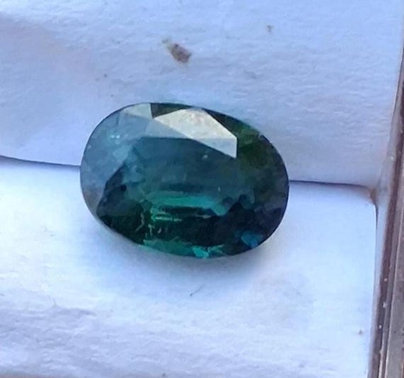 Peacock Blue Green Sapphire 2.36 Carats Oval September Gemstone