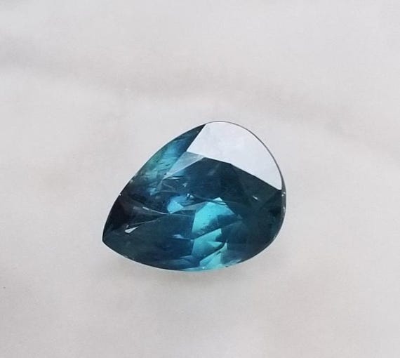 Tear Drop Shape Blue Green Sapphire September Birthstone Gift for Her