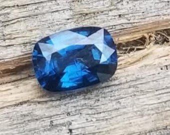 Zafiro azul pavo real de forma cojín, piedra preciosa de Ceilán (7 x 5 mm)