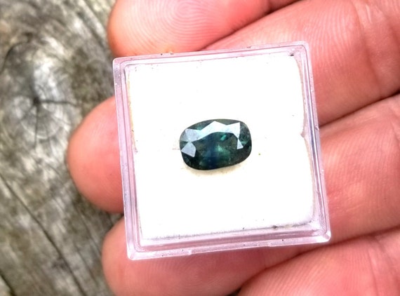 Ceylon Dark Blue Green Sapphire for Engagement ring, September Birthstone for Anniversary Custom Jewelry for Her