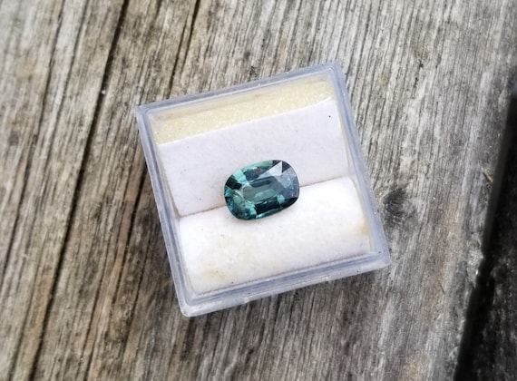 Cushion Teal Blue Green Sapphire September Gemstone for Anniversary Wedding , One of a Kind of Gemstone for Jewelry, Free Shipping
