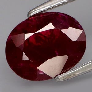Natural Dark Ruby 9x7MM Oval July Birthstone for Engagement Ring