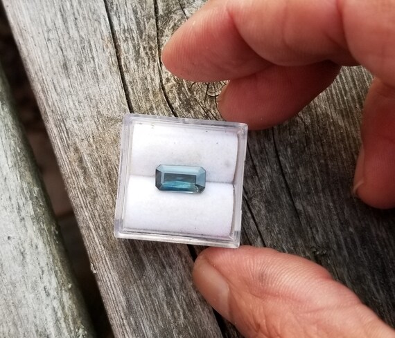Natural Blue Green Sapphire Emerald Cut Shape for Jewelry, September Gemstone for Anniversary Jewelry, Free Shipping to USA