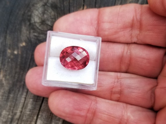 Checkerboard Candy Tourmaline 13x10.6 MM Oval