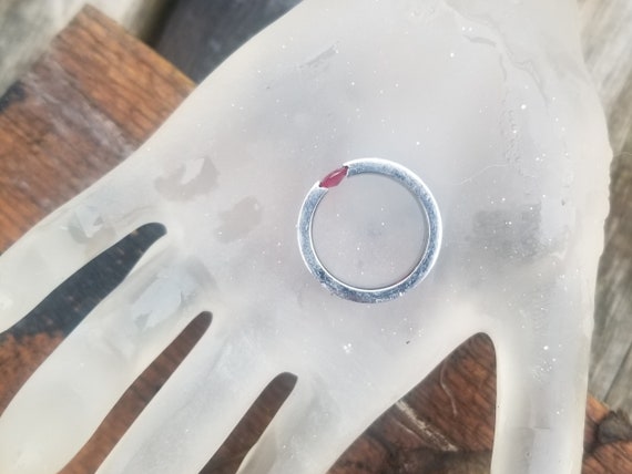 Ruby Tension Setting Ring, Stainless Steel ring, … - image 6