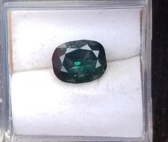 Forest Green Sapphire for Anniversary Jewelry, Cushion September Birthstone