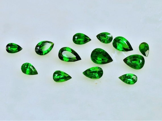 Gift Idea for January Birthstone Tsavorite Pear Shape for Fine Necklace Set 7.40 cts tw