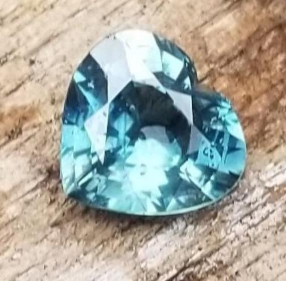 Teal Blue Green Sapphire Heart Shape September Birthstone