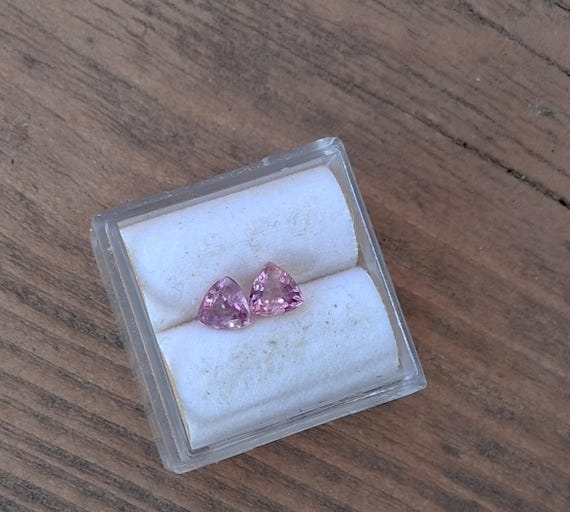 Pink Sapphire 5MM Trilliant Pair September Birthstone for Earrings