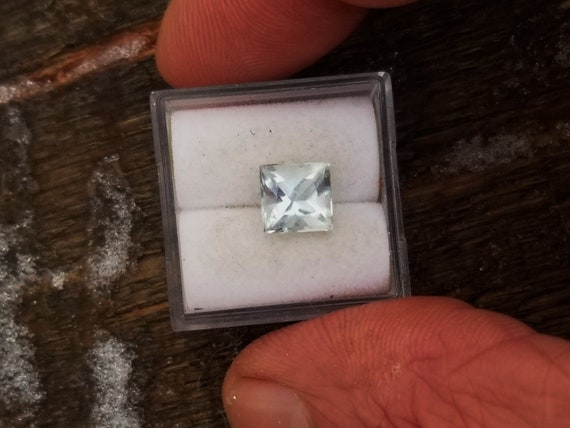Princess Cut Aquamarine Gemstone Gift for Her Anniversary 7 MM Square March Birthstone for Her Birthday or Special Occasion