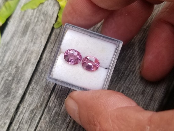Oval Pink Spinel Pair for Earrings Gift , Natural Gemstones for Jewelry, August Birthstone for Her Anniversary, Free Shipping