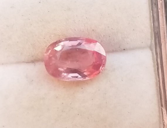 Pink Orange Oval Ceylon Sapphire for Engagement Ring, September Birthstone for Custom Jewelry, Rare Coral Color Sapphire for Gem Collectors