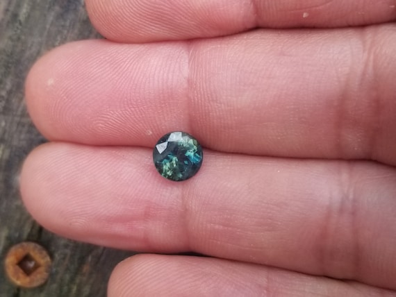 Blue Green Sapphire Portuguese Cut, Unique Gemstone for Women Jewelry, September Birthstone for Her Anniversary Ring