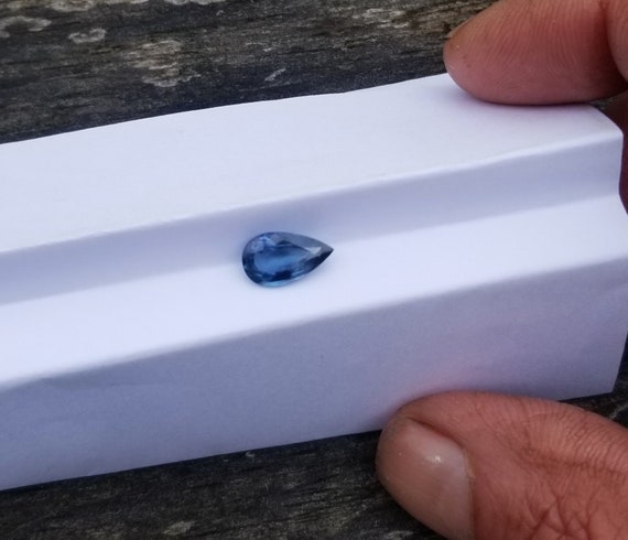 Not Heat Treated Tear Drop Shape Blue Sapphire, One of a Kind Gemstone for Engagement Ring, September Gemstone for Anniversary Jewelry
