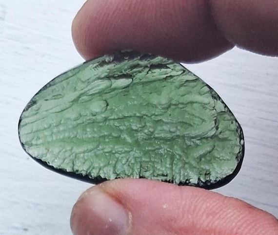 Natural Moldavite Polished Dome Top for Gem Collectors