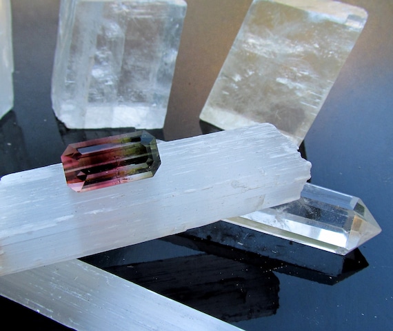 One of a Kind Gift Bicolor Watermelon Tourmaline for Jewelry or Pendant 10.77cts Emerald Cut