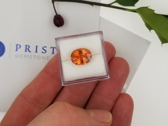 Unique Gemstone Gift Orange Sapphire September Birthstone for Wedding Anniversary  3.36cts Oval