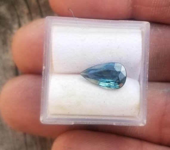 Unique Montana Sapphire Pear Shape September Gemstone for Anniversary Gift, One of a Kind Gemstone for Fine Jewelry , Free Shipping