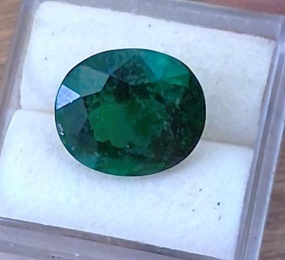 Dark Green Tourmaline 6.75 CTs Oval October Birthstone