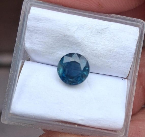 Natural Peacock Blue Sapphire 6.2 mm September Gemstone