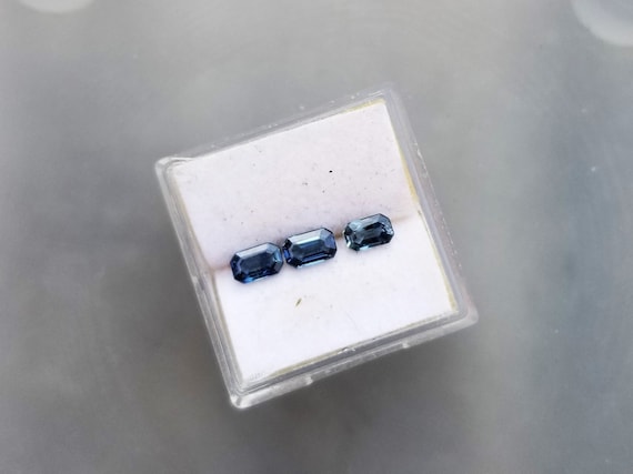 Natural Montana Blue Sapphire Emerald Cut for Jewellery Making for Her