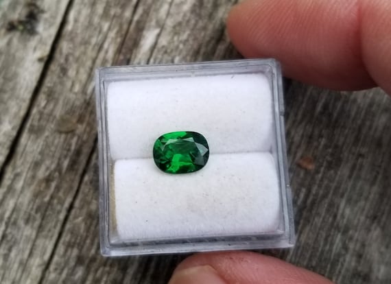 Dark Green Garnet January Birthstone for Engagement Ring, Cushion Tsavorite for Custom Made Jewelry, Free Shipping to North America