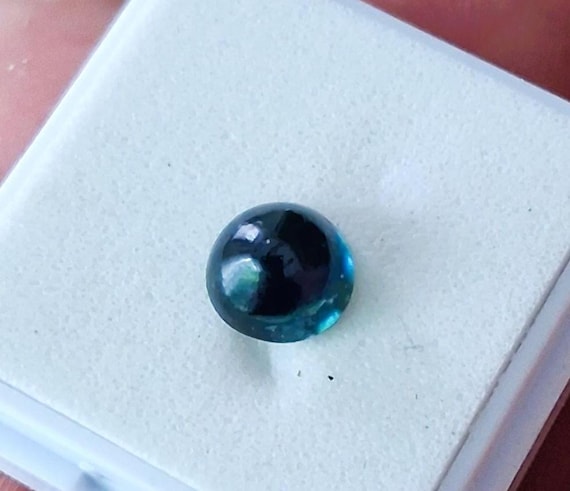 High Dome Cabochon 6.7MM Round Blue Sapphire 1.98 Cts  September Gemstone