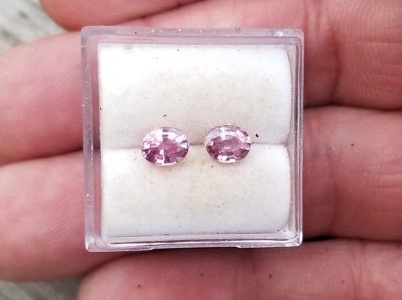 Natural Pink Sapphire Pair for Earrings Jewelry for her, September Birthstone , Ceylon Pink Sapphire for Jewelry Gift, Free Shipping