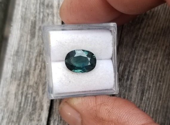 Australian Teal Oval Sapphire Engagement Ring, Anniversary Jewelry for September Birthday, Unique September Gemstone, Free Shipping to USA