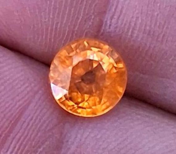 Natural Round Orange Garnet January Birthstone over 3 Carats