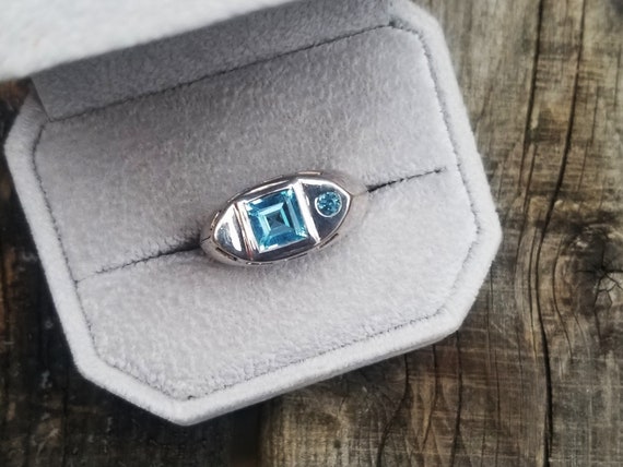 Fine Blue Topaz Sterling Ring November Gemstone