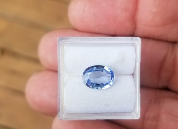 Ceylon Light Ice Blue Oval Shape Sapphire September Birthstone, Pastel Blue Sapphire for Engagement Ring, Free Shipping to USA