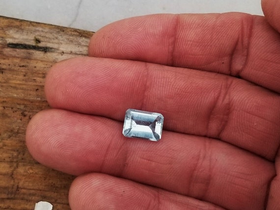 Sky Aquamarine Emerald Cut March Gemstone for Engagement Ring