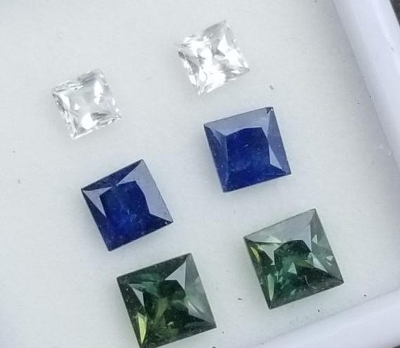 Princess Cut Sapphire Parcel for Earrings