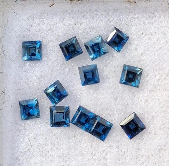 Natural Montana Steel Blue Sapphire Princess Cut