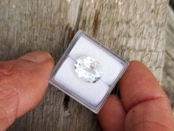 Large Natural Precision Cut White Sapphire 11.9x9.4 MM Oval September Birthstone