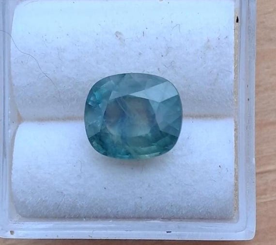 Natural Cushion Teal Sapphire September Birthstone 3.80 Carats