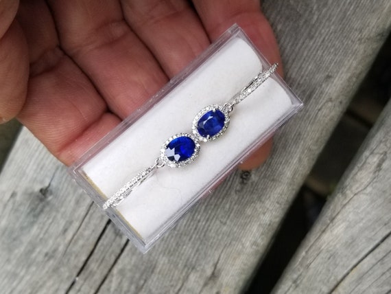 Ceylon Blue Sapphire Earrings with Diamonds