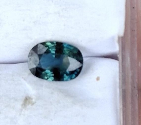 Natural Ceylon Peacock Oval Blue Green Sapphire