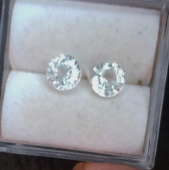 White Sapphire Pair for Earrings Gift for Her Birthday September Birthstone