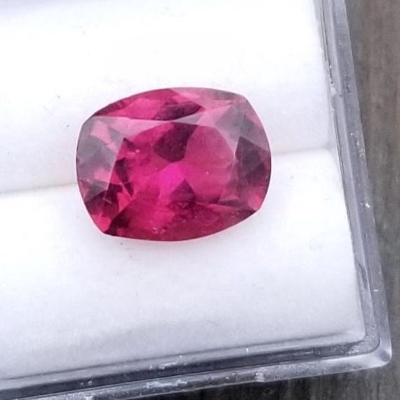 Raspberry Pink Tourmaline 11.88.5MM Precision Cut Cushion