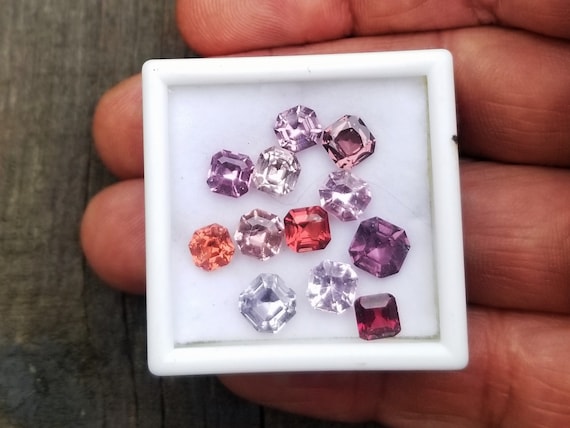 Square Ceylon Spinel Collection August Birthstone for Jewelry, Natural Fine Quality Square Spinel , Free Shipping to North America