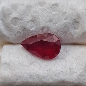 Velvet Red Ruby 9.4x6 MM Pear Shape, July Birthstone for Jewelry