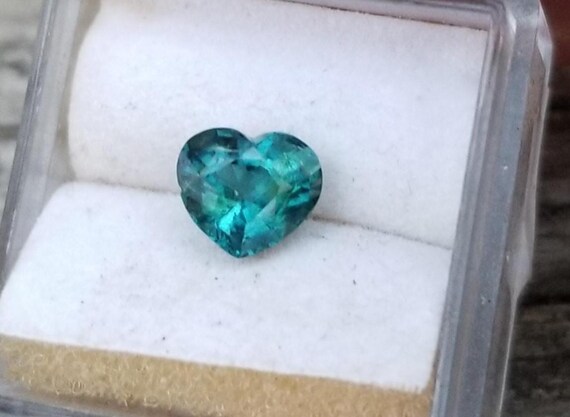 Rare Neon Blue Green Tourmaline Heart Shape for Pendant, Free Shipping to USA