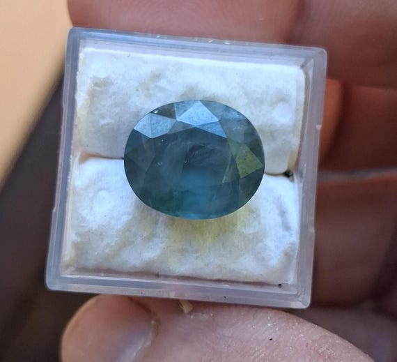Ceylon Silky Blue Green 12.7x10.7 MM Oval Natural Sapphire